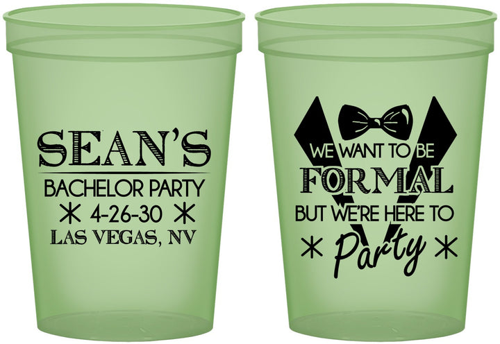 Custom Bachelor Party 16 oz Glow In The Dark Cups - Forma | 40098
