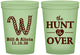 Custom Wedding 16 oz Glow In The Dark Cups - Monogram Hunt Is Over | 406