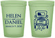 Custom Wedding 16 oz Glow In The Dark Cups - Just Married Old Car | 413