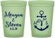 Custom Wedding 16 oz Glow In The Dark Cups - Monogram Nautical | 414