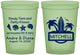 Custom Wedding 16 oz Glow In The Dark Cups - Sandy Toes Salty Kisses | 419