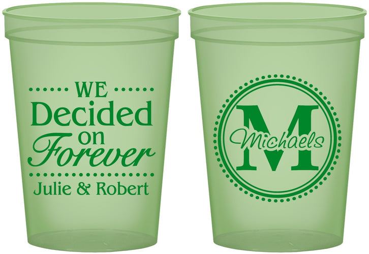 Custom Wedding 16 oz Glow In The Dark Cups - Monogram | 435