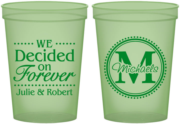 Custom Wedding 16 oz Glow In The Dark Cups - Monogram | 435
