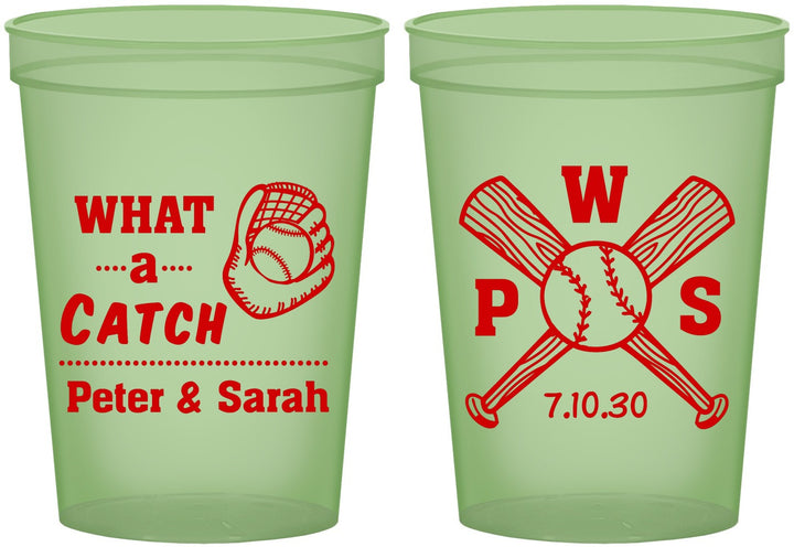 Custom Wedding 16 oz Glow In The Dark Cups - Baseball | 443