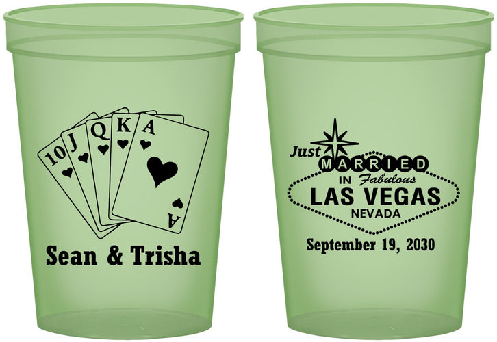 Custom Wedding 16 oz Glow In The Dark Cups - Las Vegas | 453