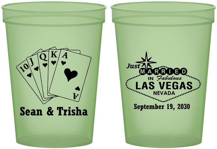 Custom Wedding 16 oz Glow In The Dark Cups - Las Vegas | 453