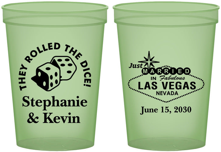 Custom Wedding 16 oz Glow In The Dark Cups - Las Vegas | 455