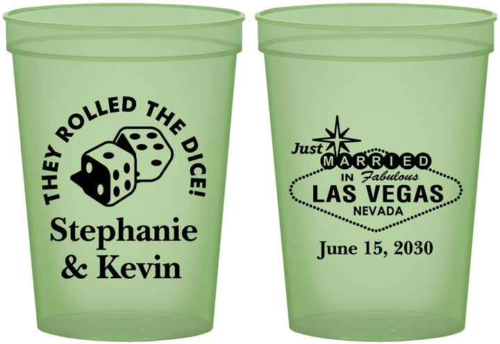Custom Wedding 16 oz Glow In The Dark Cups - Las Vegas | 455