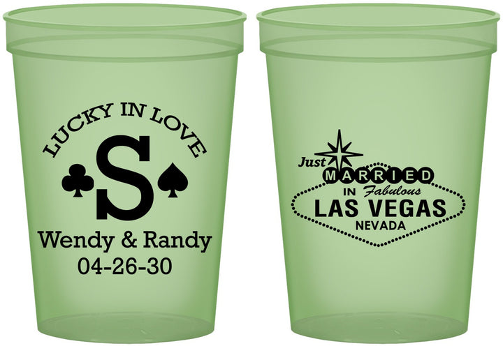 Custom Wedding 16 oz Glow In The Dark Cups - Las Vegas | 456