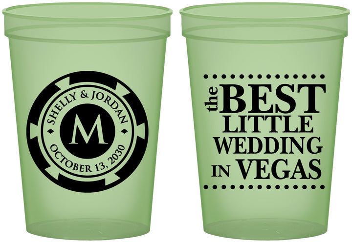 Custom Wedding 16 oz Glow In The Dark Cups - Las Vegas | 457