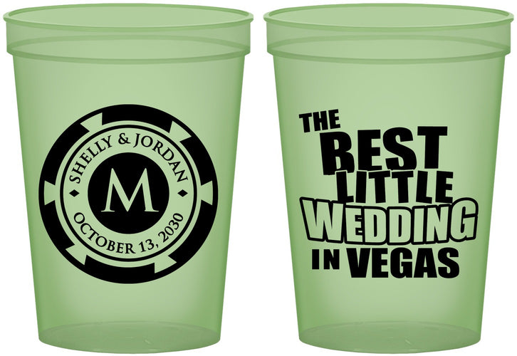 Custom Wedding 16 oz Glow In The Dark Cups - Las Vegas | 458