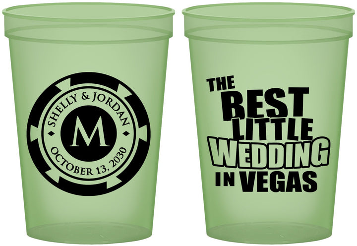 Custom Wedding 16 oz Glow In The Dark Cups - Las Vegas | 458