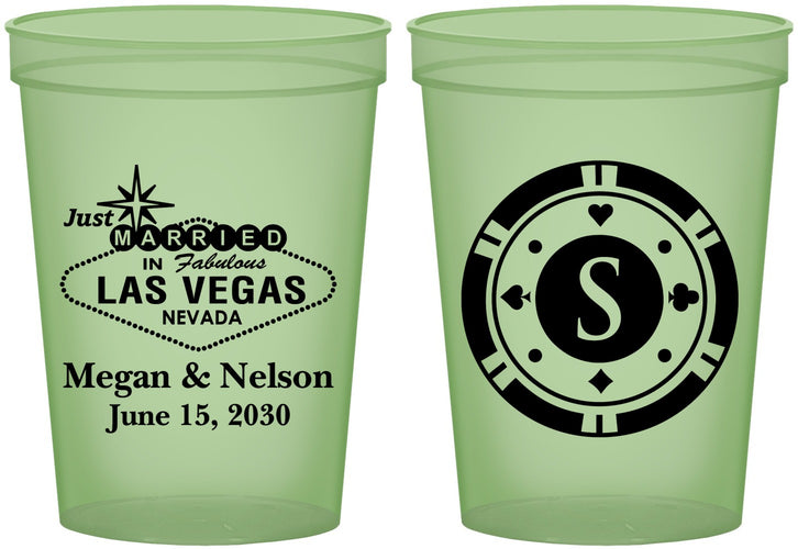 Custom Wedding 16 oz Glow In The Dark Cups - Las Vegas | 459