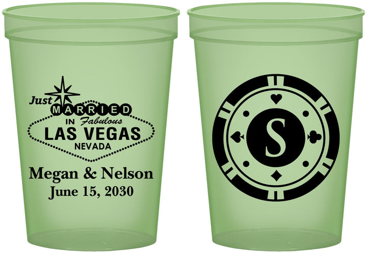 Custom Wedding 16 oz Glow In The Dark Cups - Las Vegas | 459