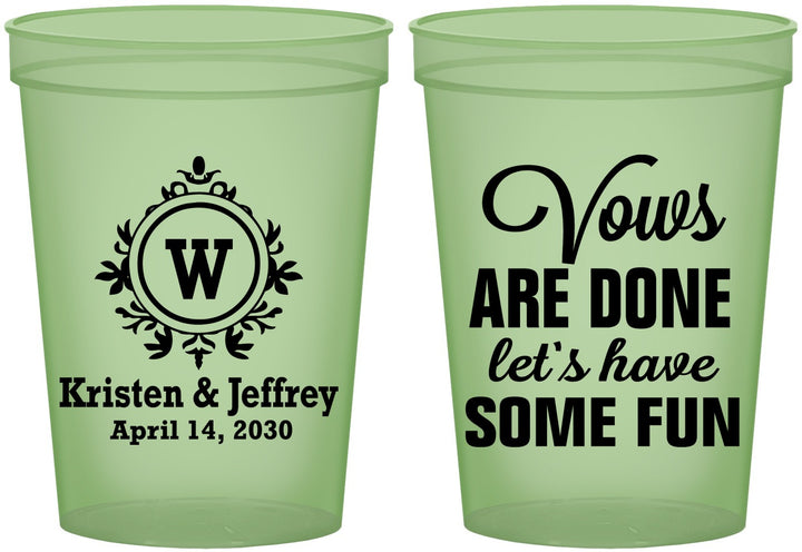 Custom Wedding 16 oz Glow In The Dark Cups - Monogrammed | 462