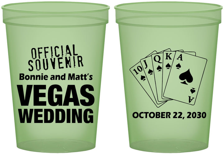 Custom Wedding 16 oz Glow In The Dark Cups - Las Vegas | 465