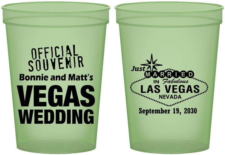 Custom Wedding 16 oz Glow In The Dark Cups - Las Vegas | 466