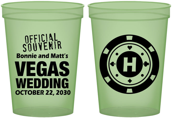 Custom Wedding 16 oz Glow In The Dark Cups - Las Vegas | 467