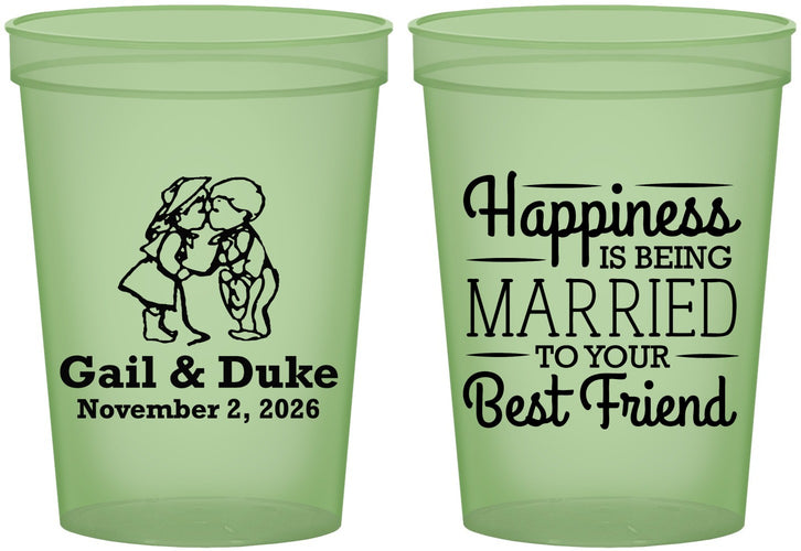 Custom Wedding 16 oz Glow In The Dark Cups - Best Friend | 499