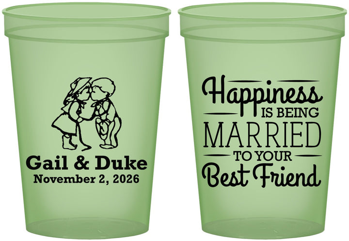 Custom Wedding 16 oz Glow In The Dark Cups - Best Friend | 499