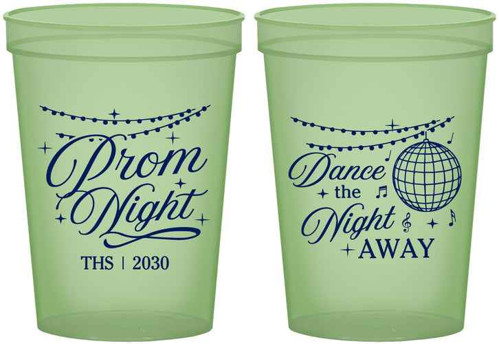 Custom Prom 16 oz Glow In The Dark Cups - Dance The Night Away | 50001