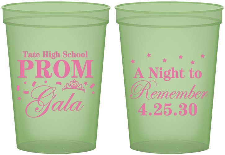 Custom Prom 16 oz Glow In The Dark Cups - A Night To Remember | 50003
