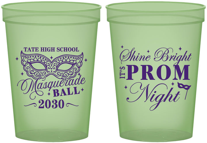 Custom Prom 16 oz Glow In The Dark Cups - Masquerade Ball | 50010