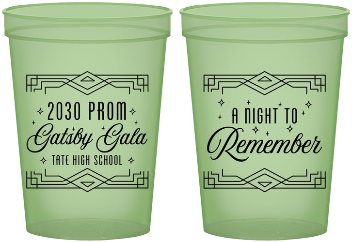 Custom Prom 16 oz Glow In The Dark Cups - Gatsby Gala | 50012