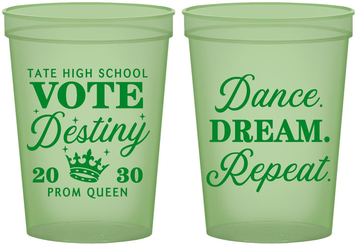 Custom Prom 16 oz Glow In The Dark Cups - Queen Vote | 50016