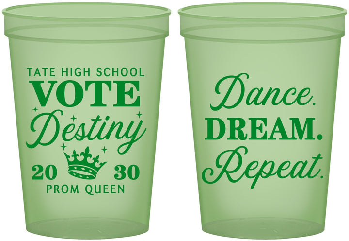 Custom Prom 16 oz Glow In The Dark Cups - Queen Vote | 50016