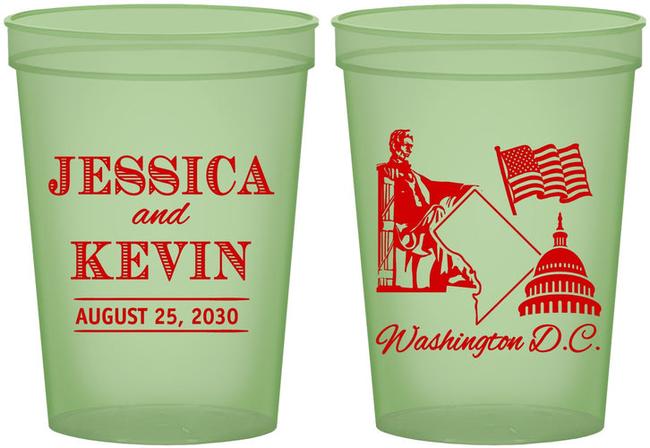 Custom Wedding 16 oz Glow In The Dark Cups - Washington Dc | 501