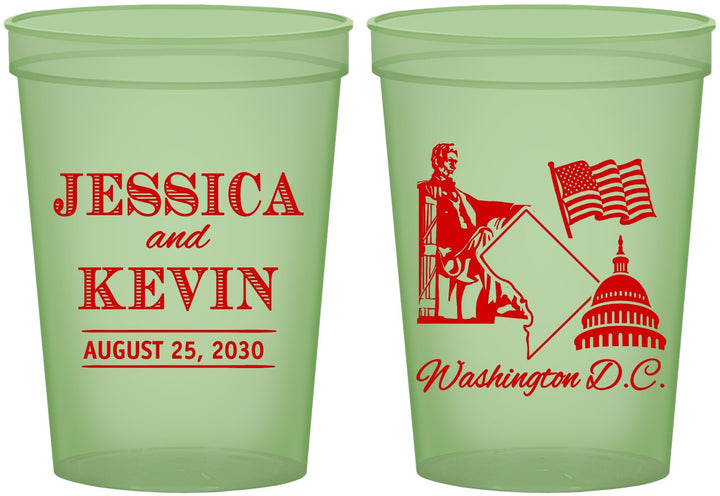 Custom Wedding 16 oz Glow In The Dark Cups - Washington Dc | 501