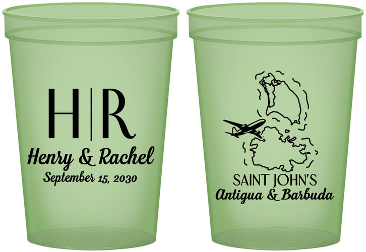 Custom Wedding 16 oz Glow In The Dark Cups - Antigua And Barbuda | 502