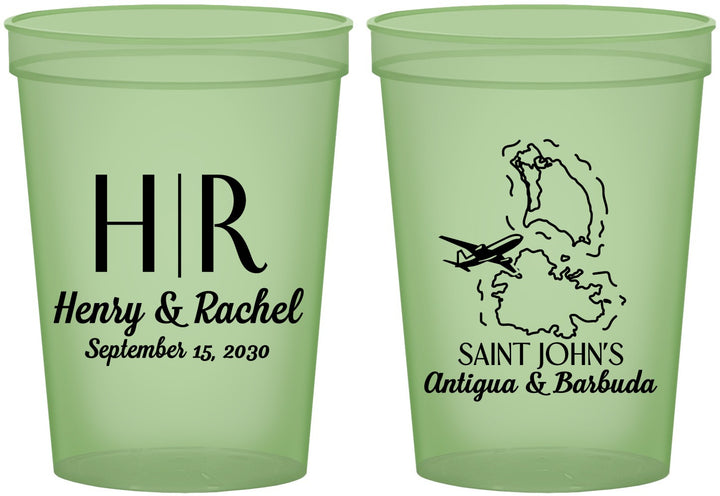 Custom Wedding 16 oz Glow In The Dark Cups - Antigua And Barbuda | 502