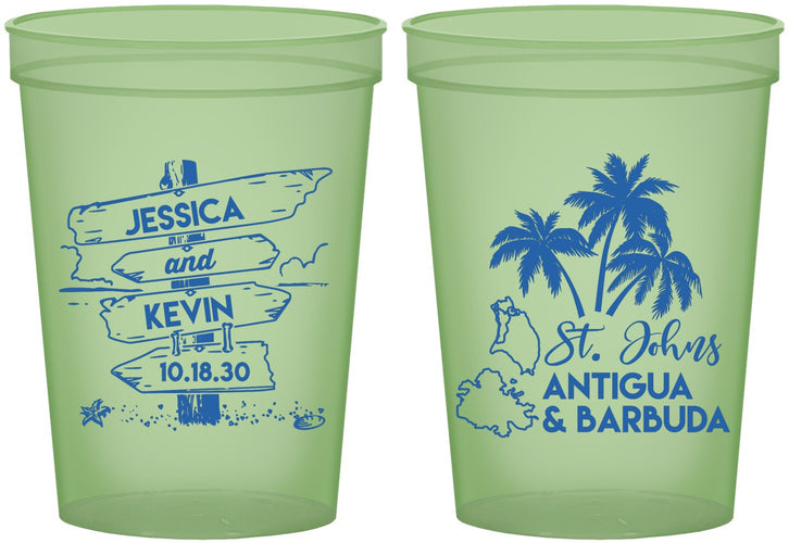 Custom Wedding 16 oz Glow In The Dark Cups - Antigua And Barbuda | 503