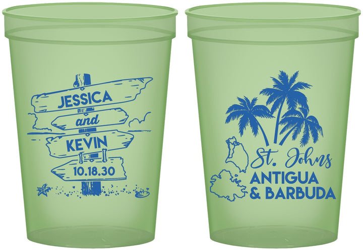 Custom Wedding 16 oz Glow In The Dark Cups - Antigua And Barbuda | 503
