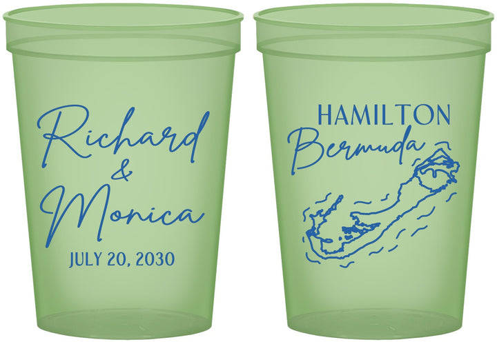 Custom Wedding 16 oz Glow In The Dark Cups - Bermuda | 512