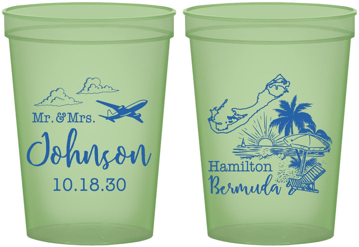 Custom Wedding 16 oz Glow In The Dark Cups - Bermuda | 513