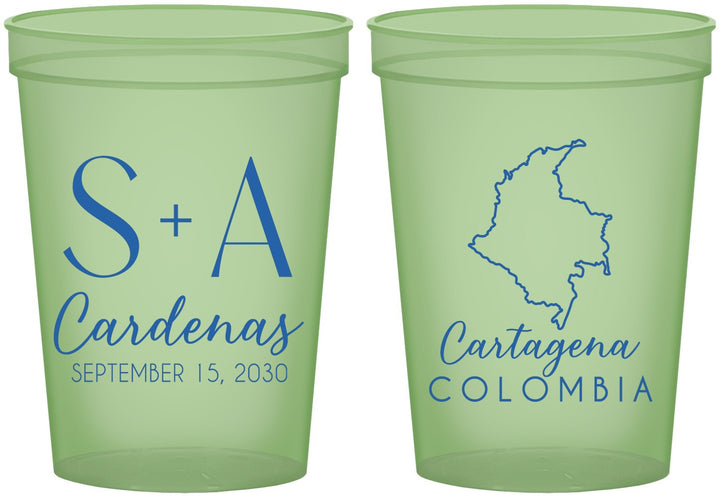 Custom Wedding 16 oz Glow In The Dark Cups - Colombia | 516