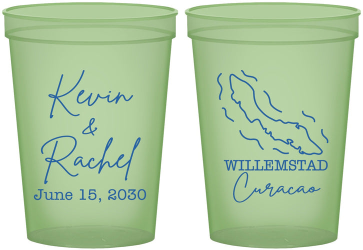Custom Wedding 16 oz Glow In The Dark Cups - Curacao | 520