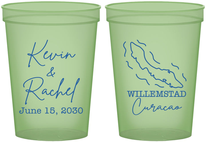 Custom Wedding 16 oz Glow In The Dark Cups - Curacao | 520