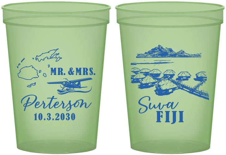 Custom Wedding 16 oz Glow In The Dark Cups - Fiji | 525
