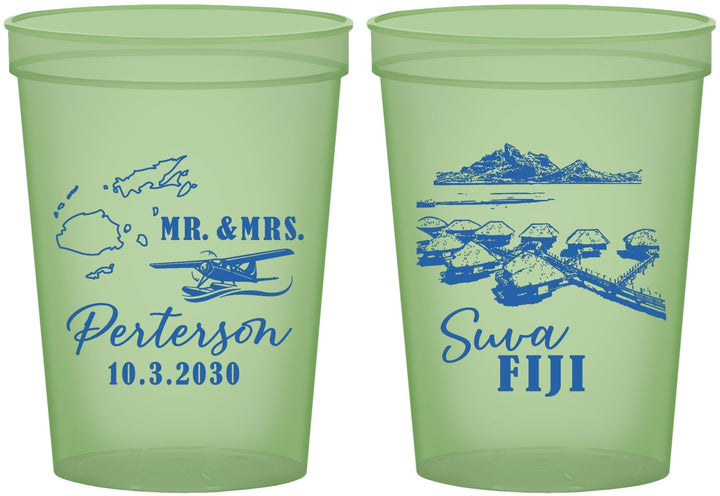 Custom Wedding 16 oz Glow In The Dark Cups - Fiji | 525