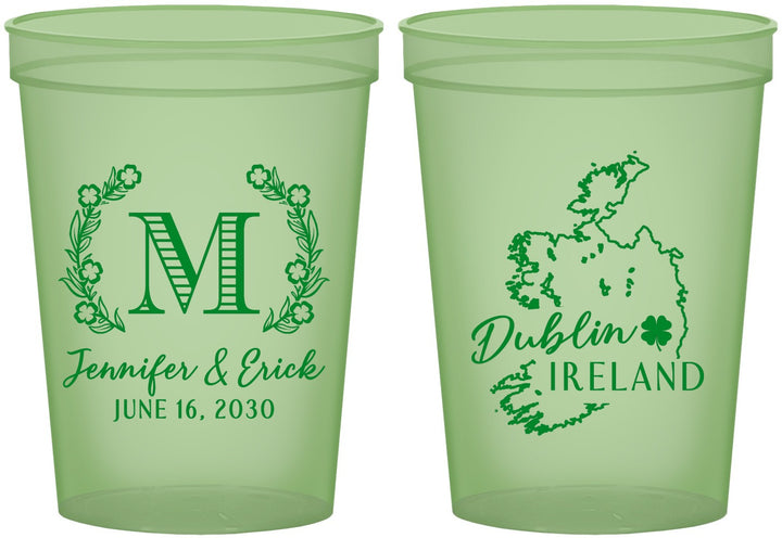 Custom Wedding 16 oz Glow In The Dark Cups - Ireland | 528