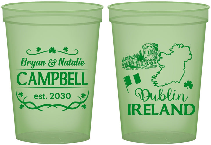 Custom Wedding 16 oz Glow In The Dark Cups - Ireland | 529