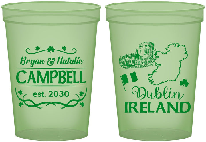 Custom Wedding 16 oz Glow In The Dark Cups - Ireland | 529