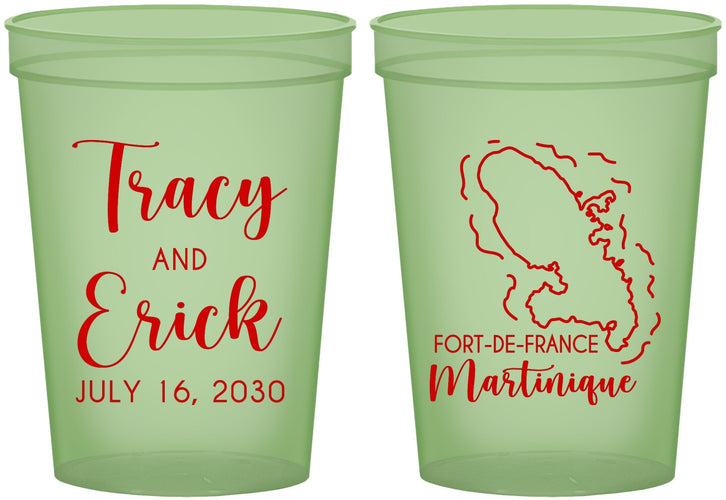 Custom Wedding 16 oz Glow In The Dark Cups - Martinique | 532