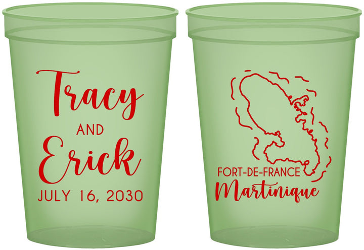 Custom Wedding 16 oz Glow In The Dark Cups - Martinique | 532