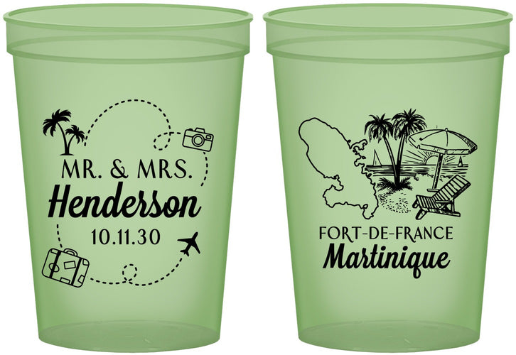 Custom Wedding 16 oz Glow In The Dark Cups - Martinique | 533