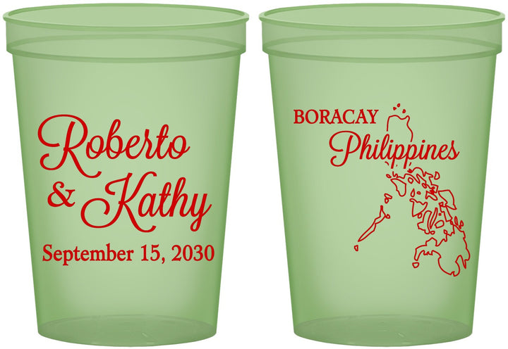 Custom Wedding 16 oz Glow In The Dark Cups - Philippines | 536